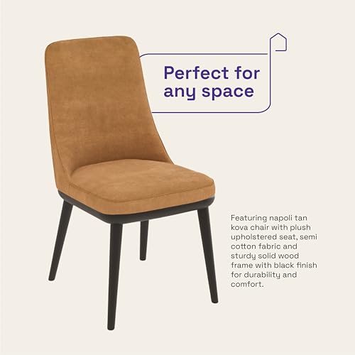 Image of Wakefit Kova Dining Chair - Napoli Tan
