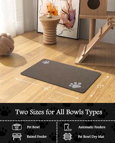 Image of PetFeedingMat for Food & Water Bowl - Absorbent & Quick-Dry Dog Mat - No Stains - Ideal for Messy Drinkers
