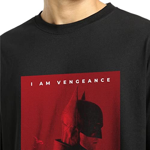 Image of Bewakoof X DC Batman Men's Cotton Printed Oversized Fit Full Sleeve Round Neck T-Shirt | Casual Wear | Street Wear | Oversized t Shirt for Men Cotton | Baggy
