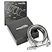 BLACKHORSE-RACING 3 Inch V Band Clamp with Male Female Flange 304 Stainless Steel, V-Band Flange Kit