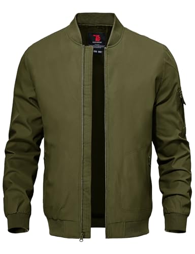 Image of TBMPOY Men's Windproof Bomber Jackets Lightweight Track Jackets Windbreaker Outdoor Golf Fashion Coat