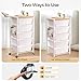 Rolling Cart with 5 Drawers, Plastic Drawer Storage Carts with Wheels & Wooden Tabletop, Metal Utility Cart with Pegboards, Office Living Room Classroom Craft Organization and Storage, Bright White