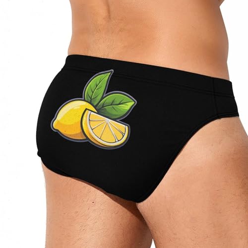 Lemon Print Men's Swim Trunks Briefs Swimsuit Swimwear Bathing for Underwear Beach4