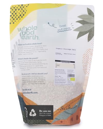 Wholefood Earth Bio-Haferbrei 1 kg | GVO-frei | Vegan | Ballaststoffreich | Zertifiziert biologisch