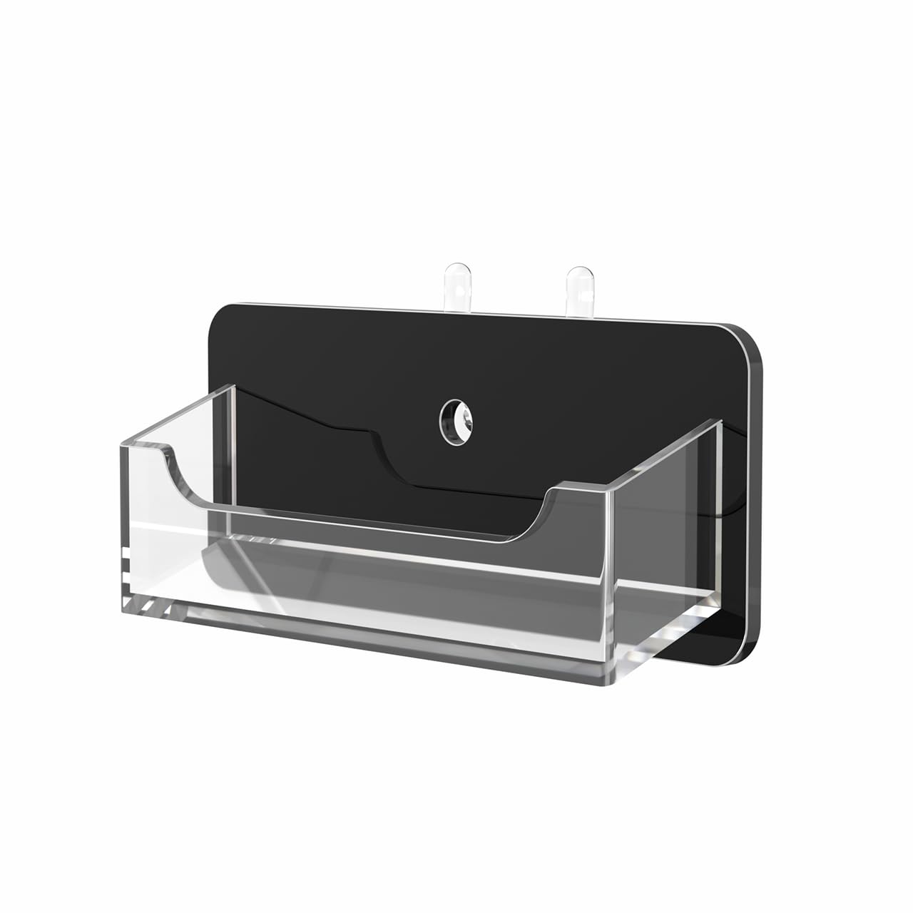 Marketing Holders Pegboard Business Card Holder Black Acrylic Back Clear Pocket for 3.5" x 2" Gift Cards Hanging Organizer Rack No Assembly