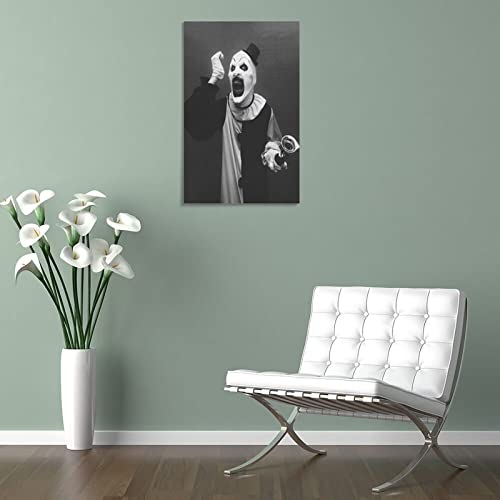 Horror Movie Posters Terrifier Poster (4) 90S Posters Halloween Decor Canvas Wall Art Prints For Wall Decor Room Decor Bedroom Decor Gifts 24X36Inch(60X90Cm) Frame-Style #TOP4