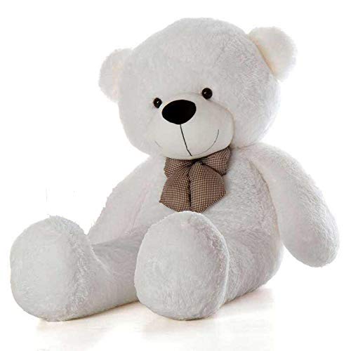 Image of HUG 'n' FEEL SOFT TOYS Loveable hugable Cute 6 feet Long Teddy Bear White Plush & Stuffed Toys (Best for Someone Special) 180 cm