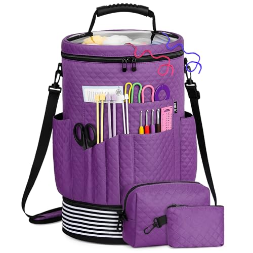 Crochet Yarn Knitting Bag 3PCS Expandable Large Yarn Storage Organizer Bag