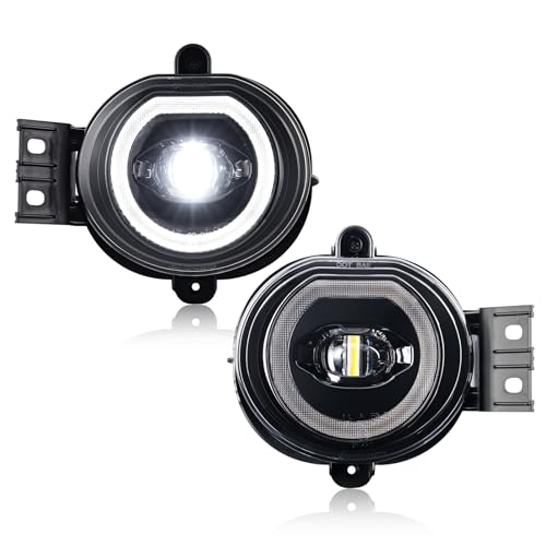 LUDARM LED Fog With DRL Light Compatible with 2002-2008 RAM 1500 2003-2009 for RAM 2500 2003-2010 for RAM 3500 Front Bumper Fog Lights Daytime Running Light 2PCS Clear Lens