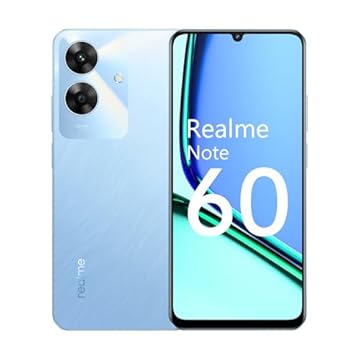 Celular Realme Note 60 RMX3933 4 GB de RAM/256 GB/UNISOC T612 Octa Core, Bateria de 5000mAh e tela de 6,74", Câmera Super Nítida de 32 MP - Smartphone Voyage Blue (Azul)