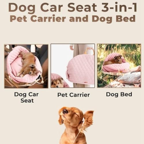 Elevador para perros de asiento de coche con base antideslizante y cama multifuncional lavable 7