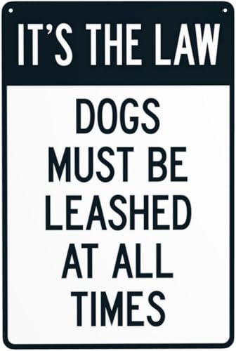 Dogs Must Be Leashed Law Warning Sign - Retro Aluminum,