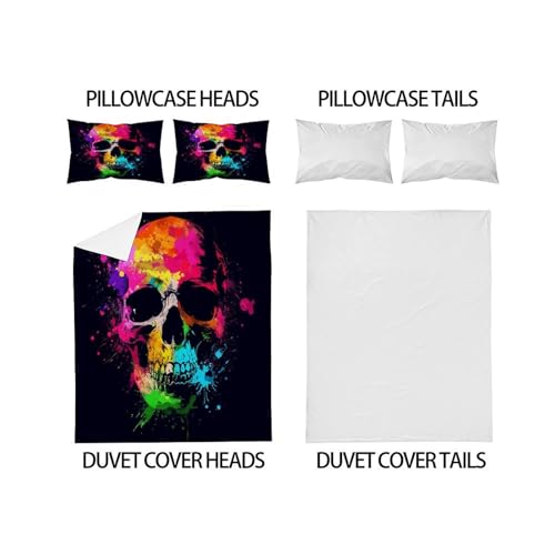 Housses de couettes microfibre douces pour lit double 2 personnes