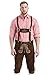 Produktbild Herren Wildalpen Lederhose Original Schöneberger - Kniebundlederhose mit Trägern - Trachten Lederhose in Hellbraun, braun oder Dunkelbraun Gr. 46-64 (60, mittelbraun)