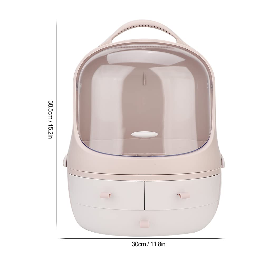 Cryfokt Kosmetyczny Organizer na Przybory do Makijażu Etui do Sypialni i Gabinetu Różowy Plastik 30 X 20 X 38,5 Cm
