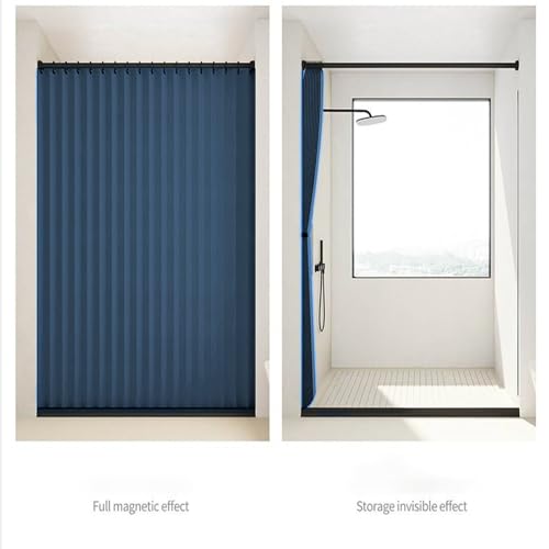 Ducha sin taladro Foldab azul de 100 x 180 cm ligera e impermeable para el baño de casa 5