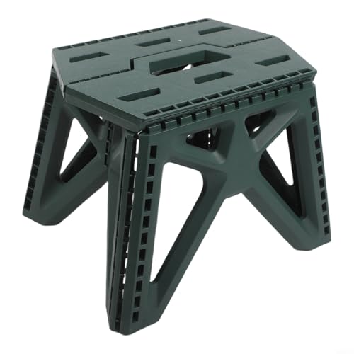 Taburete plegable con asiento grande y capacidad de carga de 260 libras, fácil de transportar con asa, adecuado para camping, pesca, jardín, cocina y oficina (verde)