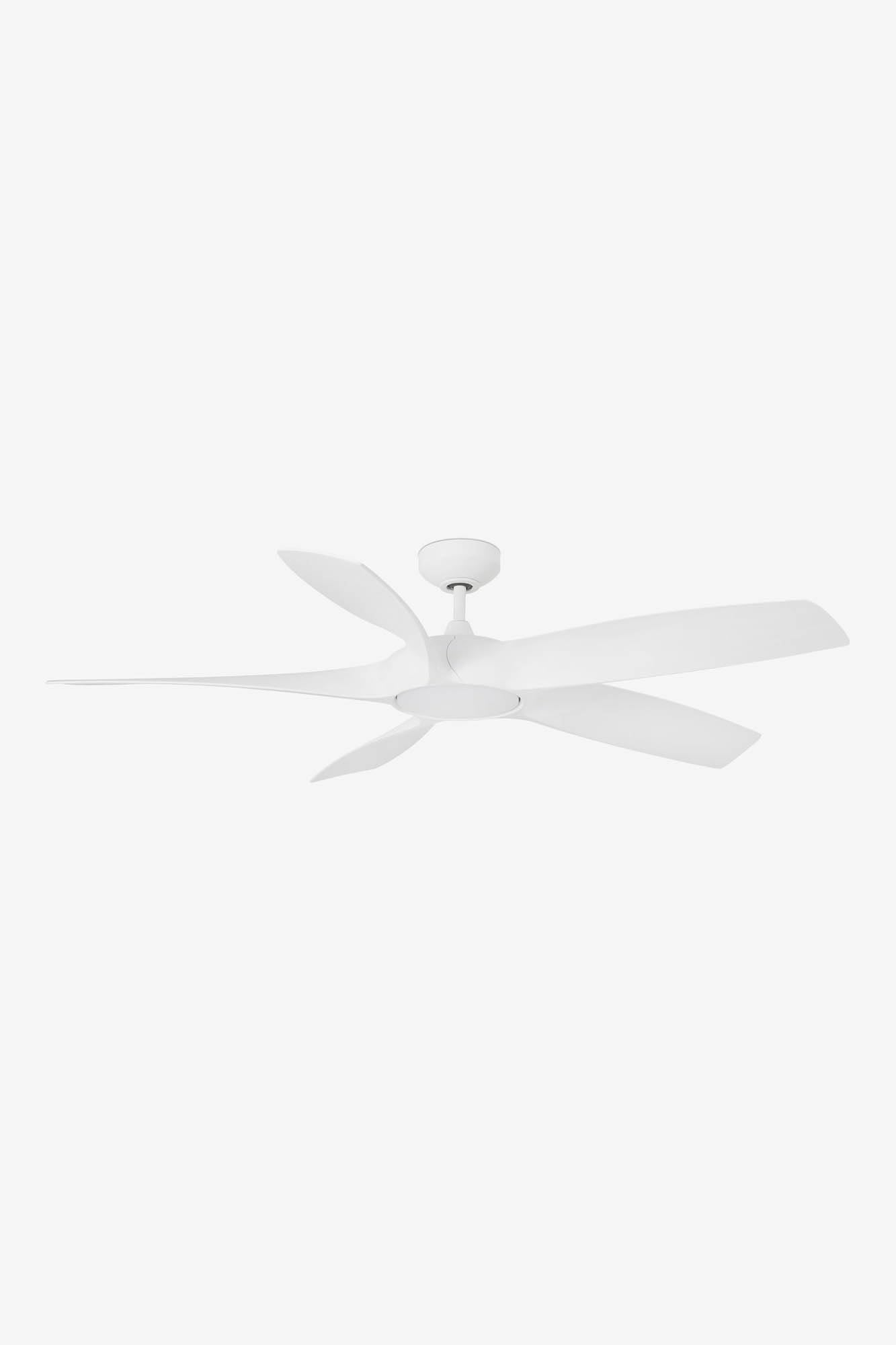 FARO BARCELONA 33548 - COCOS Ventilador de techo con luz LED, color blanco y motor DC, 5 palas