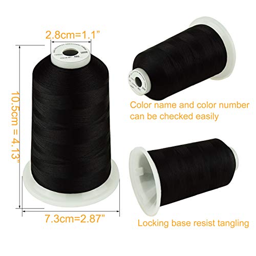 Simthread - 33 Selections - Various Assorted Color Packs Of Polyester Gray Embroidery Machine Thread Huge Spool 5500Y For All Purpose Sewing Embroidery Machines - Essential Color 3 #TOP4