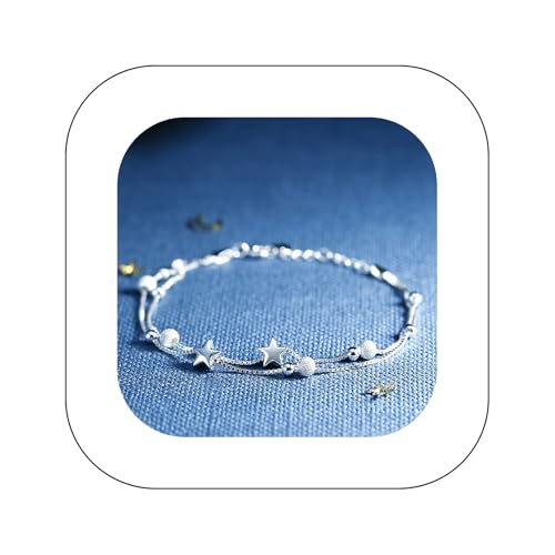 Jmwedia vente flash du jour et soldes 925 Bracelet en argent Sterling pour les femmes en forme de coeur Boho Bracelet réglable Bracelets de Bracelet...