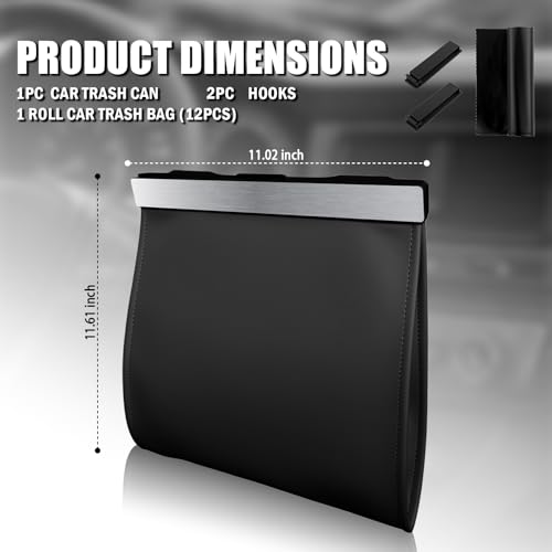 YGDMD LED Car Trash Can Leak-Proof,Strong Magnetic Fast Closing Car Trash Bin as Cars Organizers and Storage,Cars Garbage Can with Automotive Trashs Bag for Backseat,Console,Door