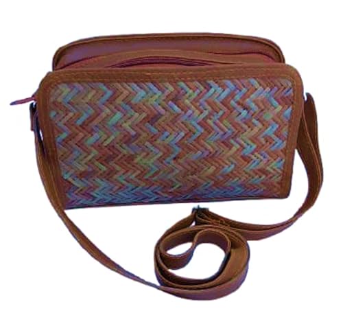 Image of han bag bamboo (SQUARE) Bamboo Bags for Women - Handmade Wicker Woven Purse Handbag