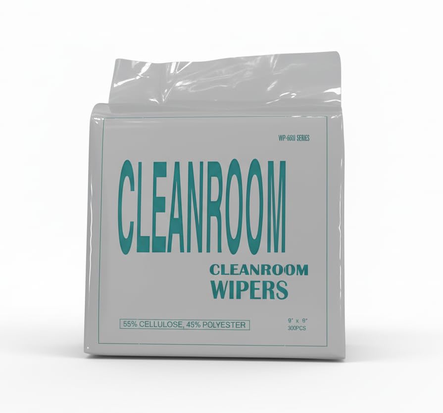 300 Pcs Cleanroom Wipes, Low-linting Cloths 45% Polyester 55% Cellulose Size 9x9 Inch-picture-30