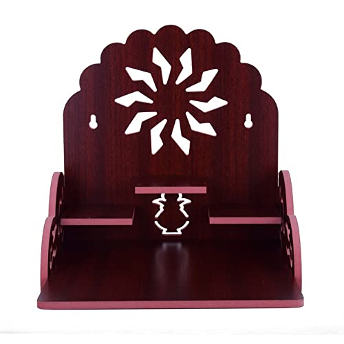 Krupasadhya Beautiful Hand Made Pooja Mandir / Wooden Wall Mounted Hanging Temple for Home/Office/Factory/Festivals/Gifting Purpose 1