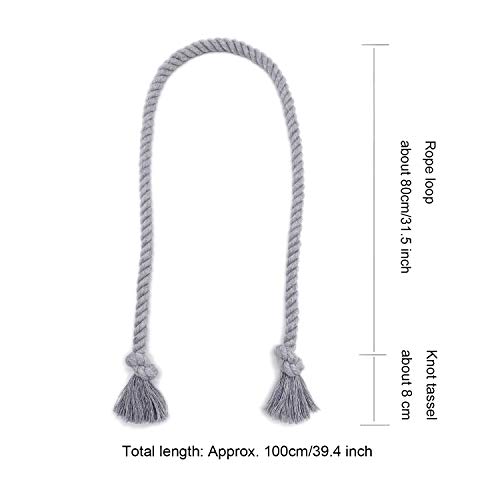 image for CHICTIE Curtain Tiebacks Natural Cotton Tassel Ropes Handmade Window S