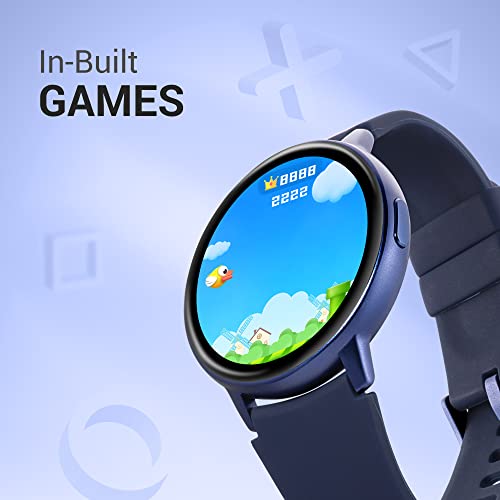 Image of Fastrack Reflex Play|1.3 AMOLED Display Smart Watch with AOD|Premium Metallic Body|Animated Watchfaces|in-Built Games|BP & Sleep Monitor|24x7 HRM|SpO2 Upto 7 Day Battery|IP68 (Blue)