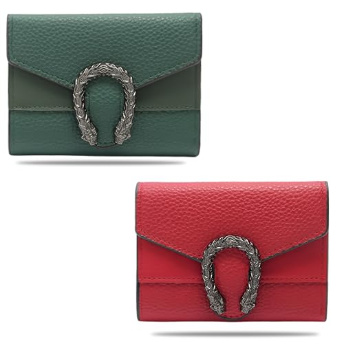 Image of Kraptick Women s Wallet Stylish Compact Purse Clutch with Card & Coin Holder Debit Card Organizer, Travel Wallet & Money Organizer for Women with 8 Card Slots (Green & Red) (Combo of 2)