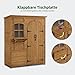 M MCombo Gartenschrank Geräteschuppen Holz Wetterfest, Gartenhaus Outdoor Wasserdicht Begehbar für Außenbereich Balkon Terrasse, Aufbewahrungsschrank mit 3 Regale 73×144×185 cm (Natur)