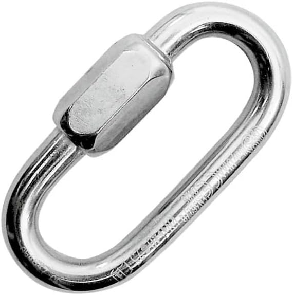 Kong Quick Link Oval Carbon Steel Connector with Screw Lock, Heavy-Duty Industrial Chain Link for Rigging, Climbing, and Rescue Applications, Multiple Sizes, Durable Oval Design, Made in Italy