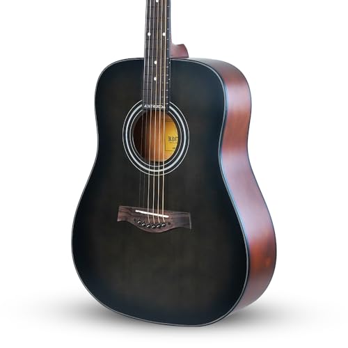 Image of Kadence A281 Acoustic Guitar - 6-String, Black, 41 inch Dreadnought Body, Spruce Top, Rich Sound, Ideal for Beginners & Intermediate Players, Durable & Comfortable Playability