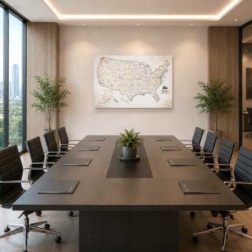 Image of IPIC Vintage USA Maps for Wall, Map of the United States, Size 42x28 in