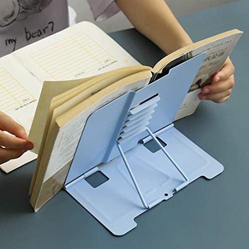 Support de livre réglable en métal pour bureau et lecture de documents - 7