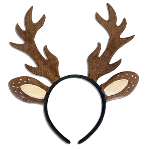 Aikitub Reindeer Antlers Headband for Women Big Animal Antler Ears Headbands for Christmas Halloween Cosplay Costume Accessories
