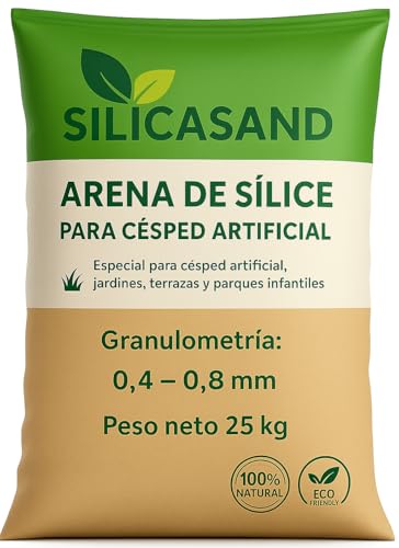 Genérico SilicaSand - Arena de Sílice para Césped Artificial | Sacos Arena 25 kg para Pavimentos Deportivos | Granulometría 0,4-0,8 | 1 Saco de 25 kg
