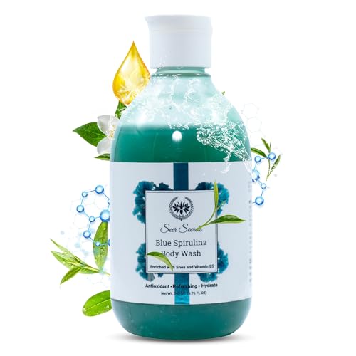 Image of Seer Secrets Blue Spirulina Body Wash |Nourishing | Exfoliating and Softer | Smoother Skin - 300 ml