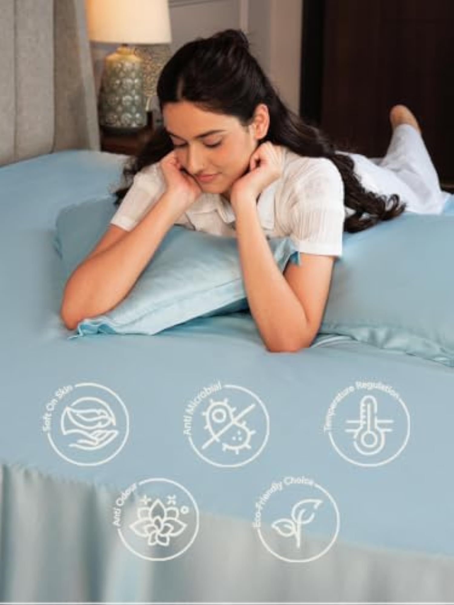 100% Bamboo King Size Bedsheet with 2 Pillow Covers