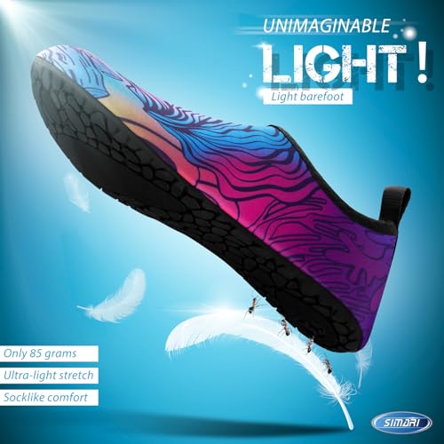 Image of SIMARI Water Shoes for Women Men Swim Aqua Socks Beach Pool Essentials Barefoot Surf River Boat Kayak Sea Yoga Sand Exercise Sport Accessories Breathable Quick-Dry Adult Youth Kid Size SWS001