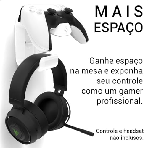 Suporte 1 Controle Playstation5 Ps5 e Headset De Parede Vn
