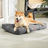 BEDSURE Hundekissen kleine Hunde waschbar - 76x50cm Hundebett M für kleine, mittelgroße Hunde gepolstert Hundematte dunkelgrau in 10cm Höhe