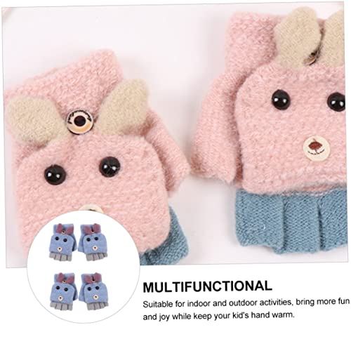 2pairs Half Finger Cartoon Dog Gloves for Boys and Girls Warm Knitted Gloves Cover for Writing Random Comfortable and Stylish for Boy Girl4