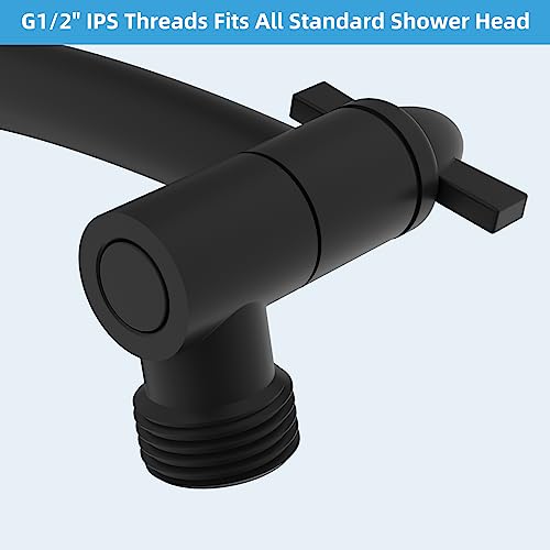 Hibbent All Metal 16'' Shower Head Extension Arm, Matte Black - image 7