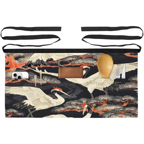 Lot de 3 tabliers courts de chef avec 3 poches multicolores pour cuisine et bistrot