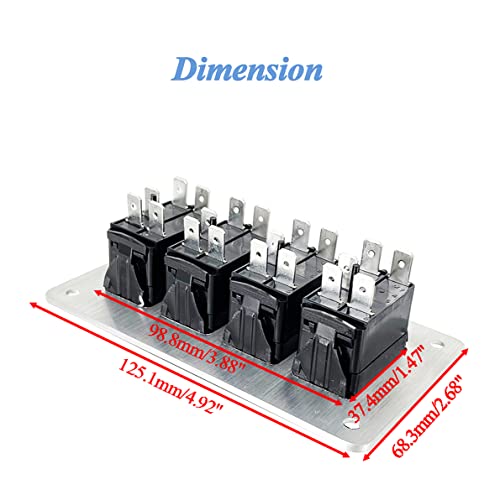 Image of Customize Pre-Built Boat Rocker Switch Panel with Silver Mounting Bracket Blue Led Toggle Switch Panel for Car Marine Yacht Jeep RV UTV Dashboard IP66