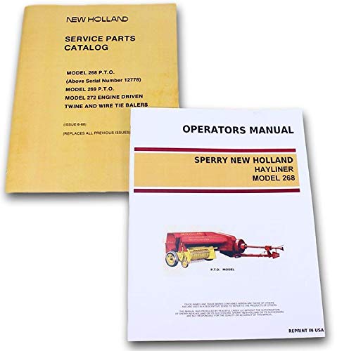Set Sperry New Holland 268 Hayliner Baler Owners Operators Parts Manual Catalog