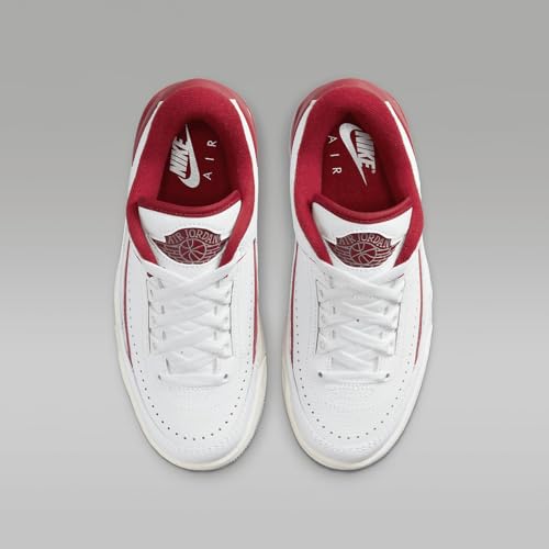 Jordan 2/3 Big Kids' Shoes (FD0384-161, White/Sail/Cement Grey/Varsity Red) Size 6.54