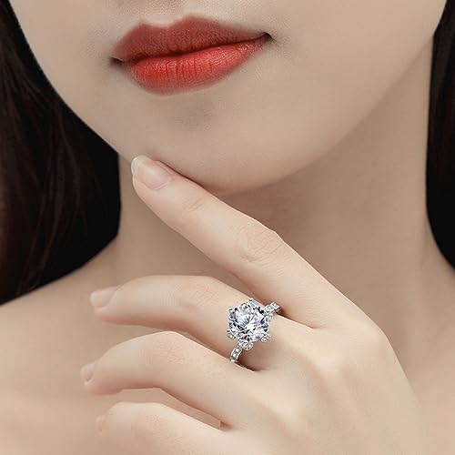 Bague en Diamant Moissanite 5ct D VVS1 Joaillerie de Prestige pour Fiançaille - 5